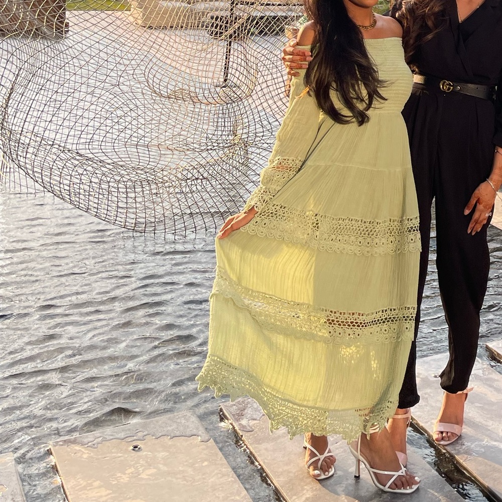 Off the shoulder midi dress